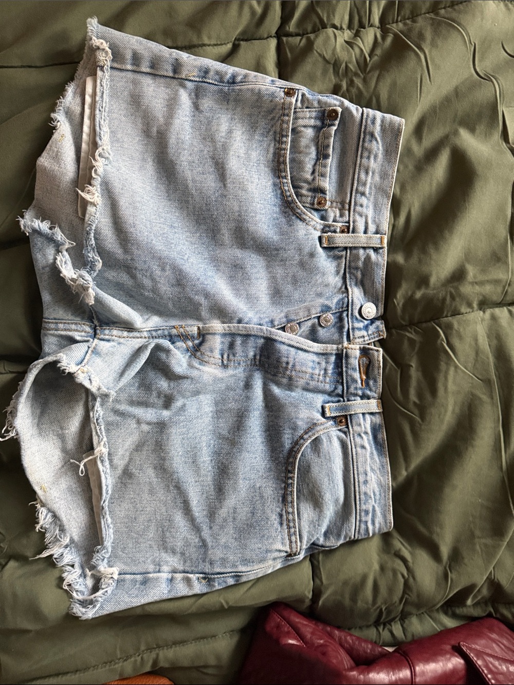 Levi's Light Blue Distressed Cutoff Denim Shorts